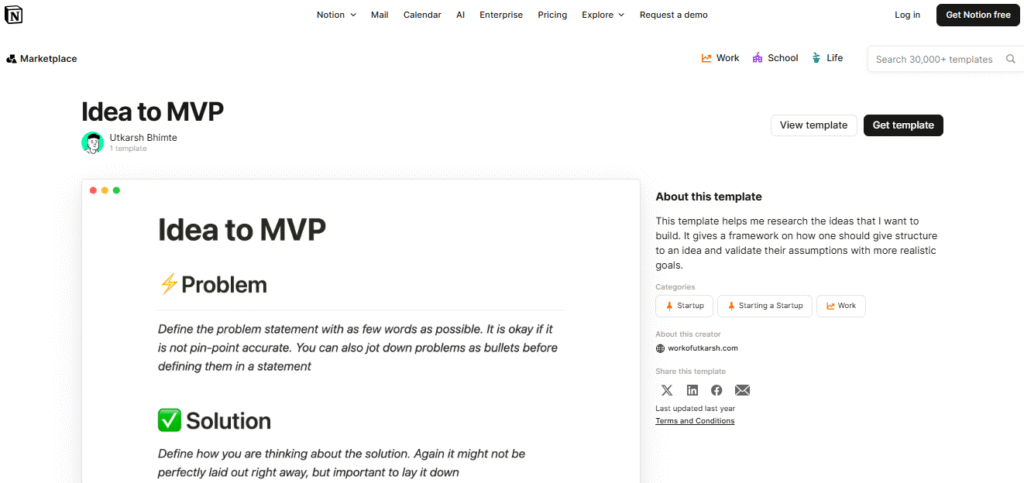 Idea to MVP Template